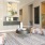 Spacious lobby with a fireplace